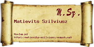Matievits Szilviusz névjegykártya